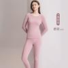 Thermal Base Layer Set Men Women Warm Fleece-Lined Cotton Blend Long Sleeve Top Pants Round Neck Ultra-Thick Winter