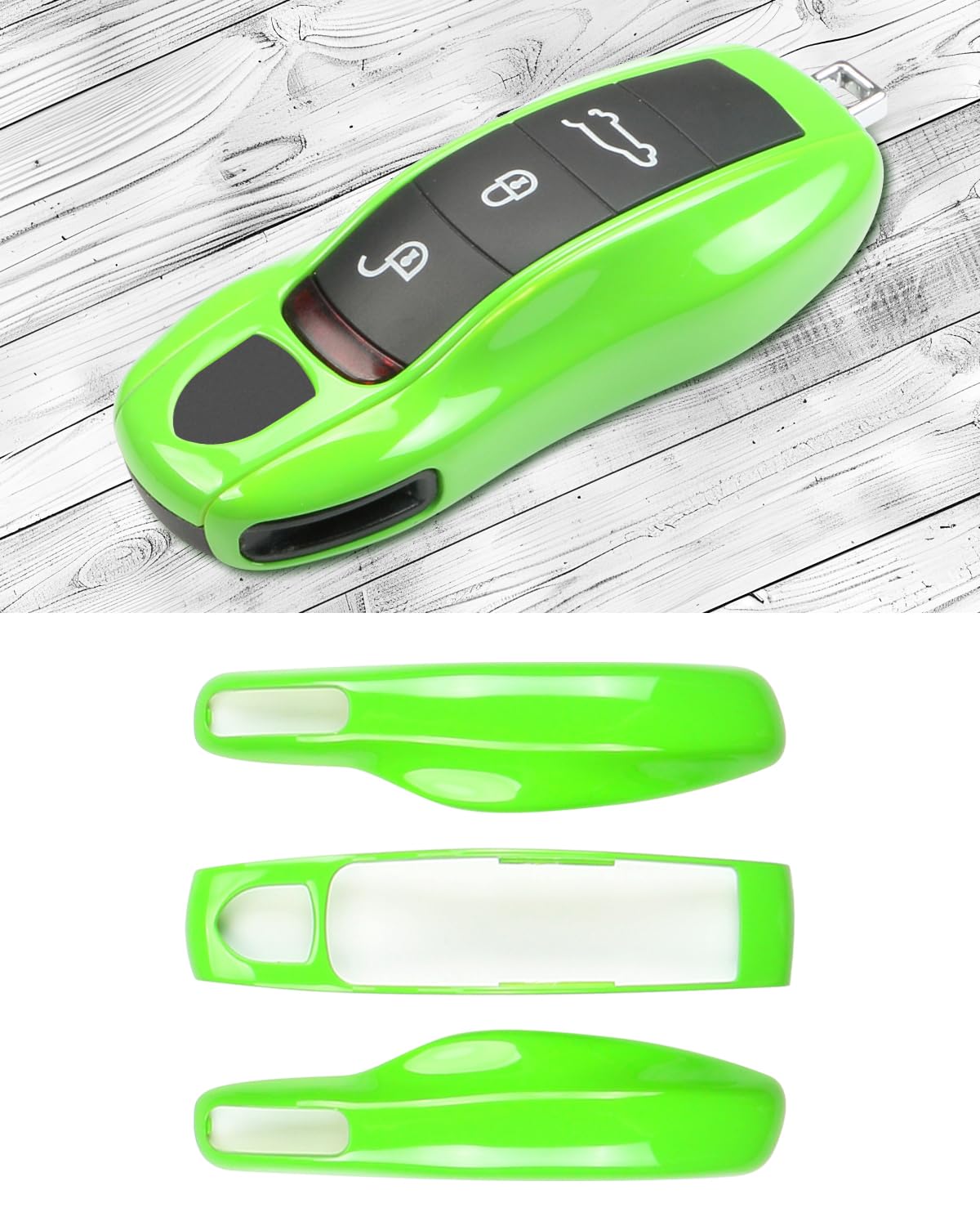 

Porsche Macan Panamera 911 Key Fob Cover, Porsche Cayen Keychain Key Chain Key Cover 718 Cayman Boxster Accessories (Green Lizard) S зелёный