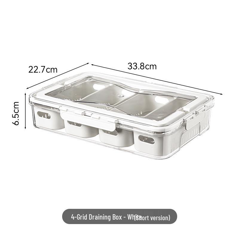 Portable Kitchen Refrigerator Spice and Seasoning Storage Box with Compartments