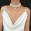 Elegant Irregular Imitation Zircon Choker Necklace Women Bride Multilayer Clavicle Chain Aesthetic Neck Zircon Wed Accessories
