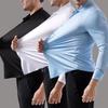 High Stretch Men Business Shirt Long Sleeve Anti-wrinkle Non-ironing Slim Fashion Casual Social Solid Formal Office White Shirt