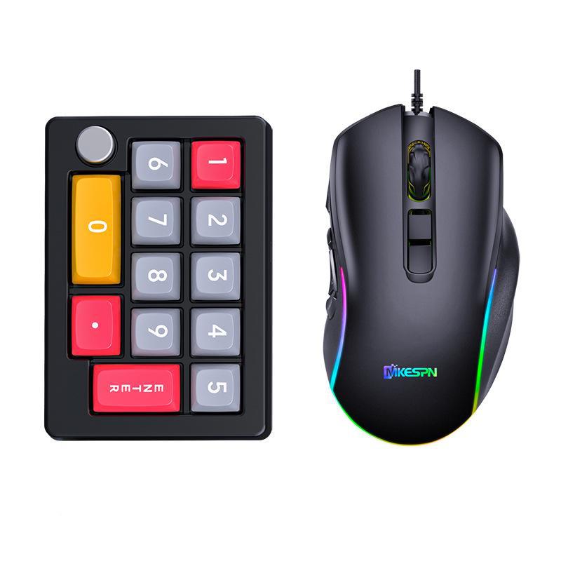 13-Key Mechanical Numeric Keypad with Macro Programming, Custom Knob, Multimedia Controls, Hot-Swappable Red Switches