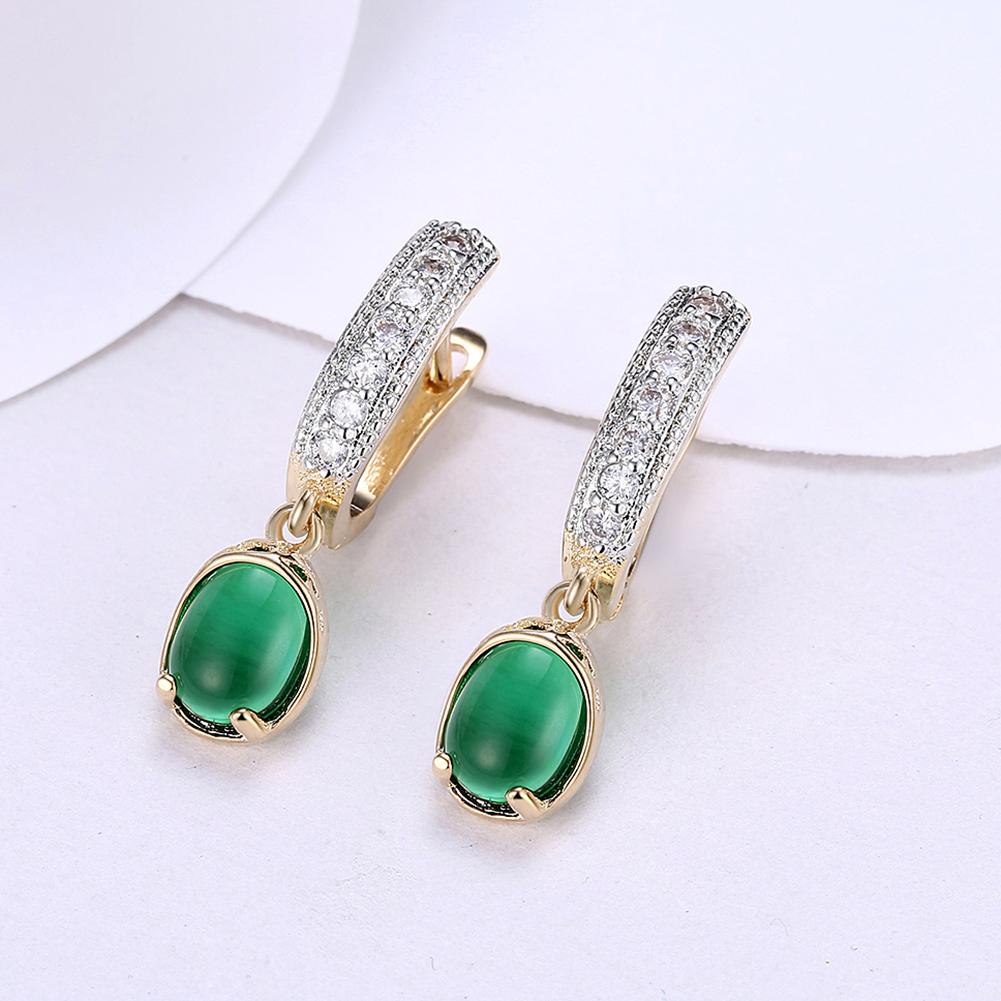 New Korean Trendy Drop-shaped Imitation Green Drop Earrings for Women