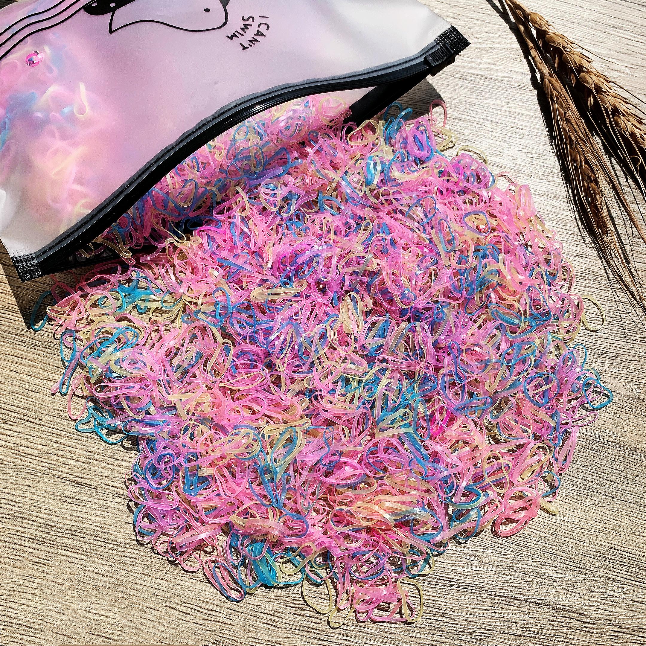 

YANRONG 1000 шт., цветные маленькие одноразовые ленты для волос для девочек, эластичные резинки, держатель для хвоста, детские повязки на голову, аксессуары для волос, резинка для волос