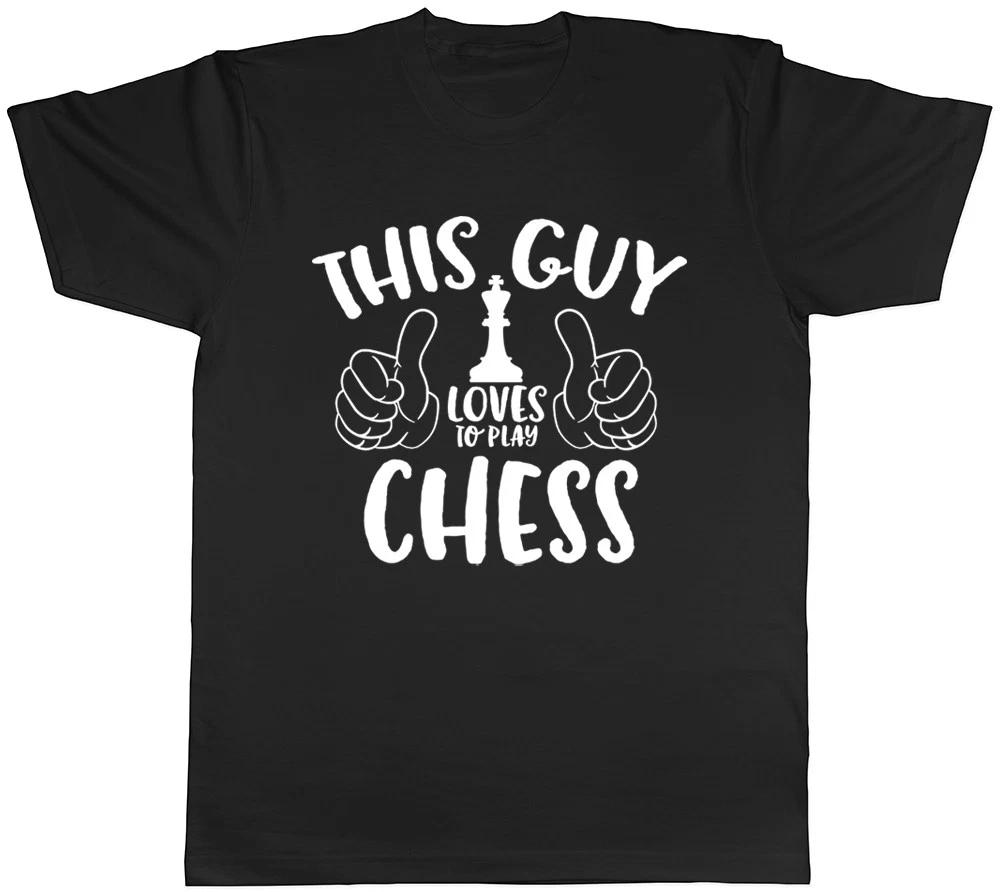 This Guy Loves to Play Chess Mens T-Shirt XS
