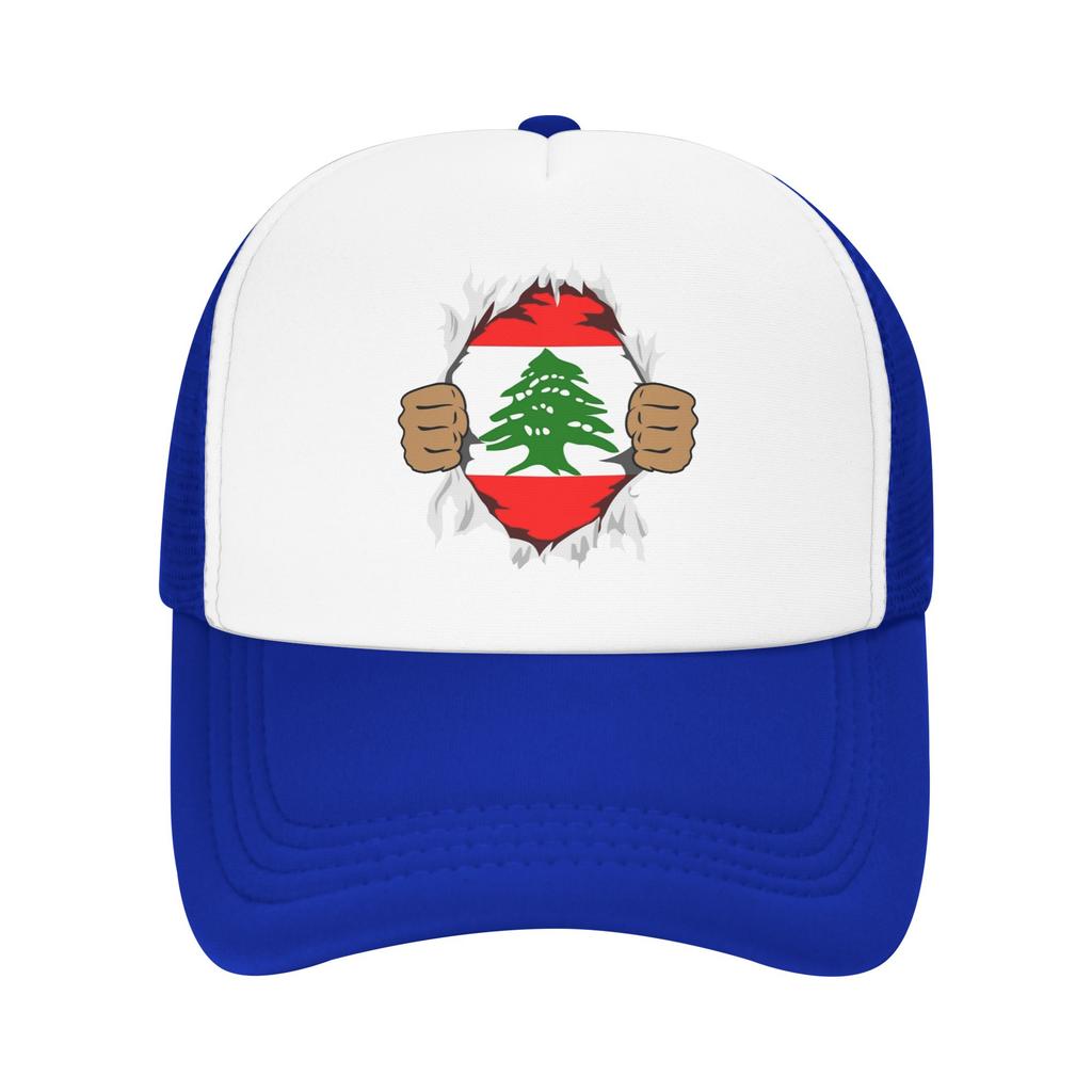 Lebanese Lebanon Flag Mesh Baseball Cap Adult Sport Sun Caps Hats Adjustable Summer Trucker Hats
