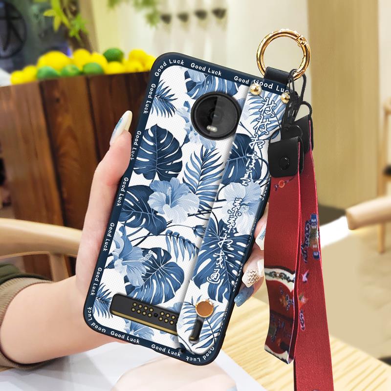 Ring Phone Holder Phone Case For MOTO Z4 Play For Mom Elderly Lady Lanyard Anti-knock Anti-dust Soft Case Dirt-resistant