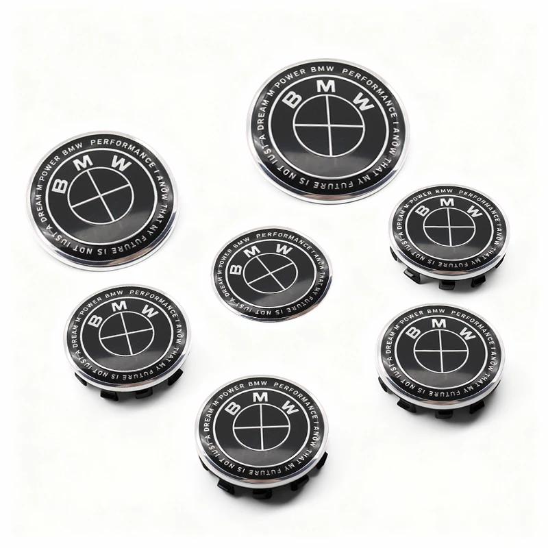 7Pcs Steering Wheel Center Sticker Front Rear Car Badge Wheel Hub Center Cover For BMW M X1F48 E12 F22 F87 X3F25 E61 F16 G15