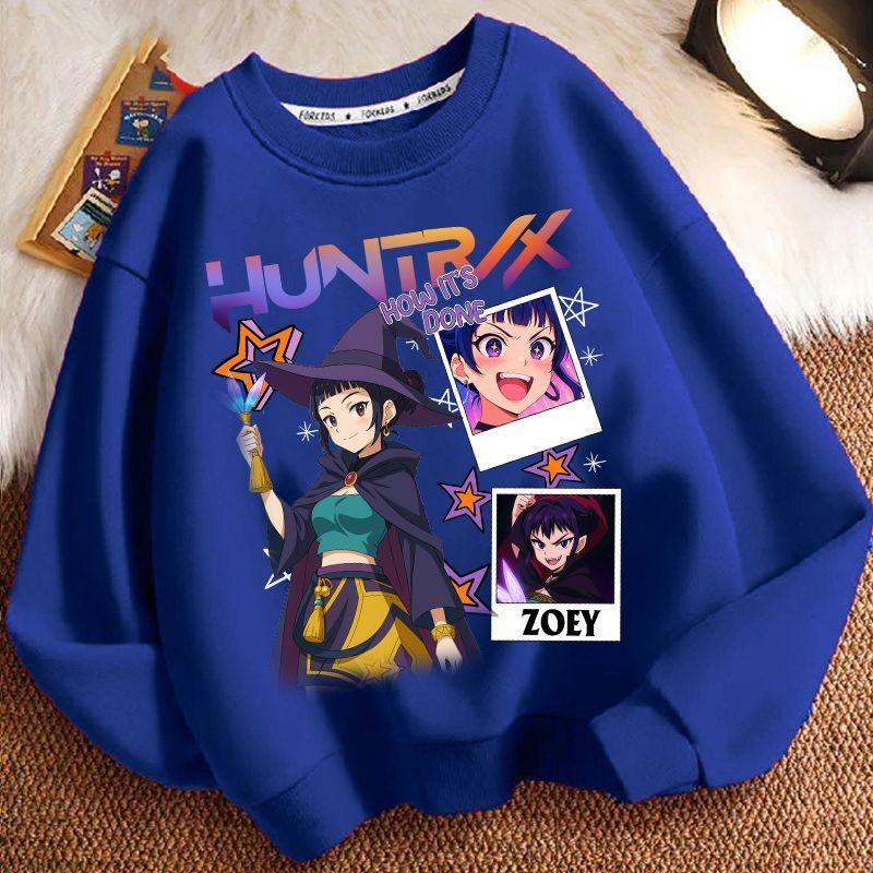 Children's Fashion KPOP Witch Hunt Team Hoodies for Autumn and Winter, Casual Tops for Boys and Girls