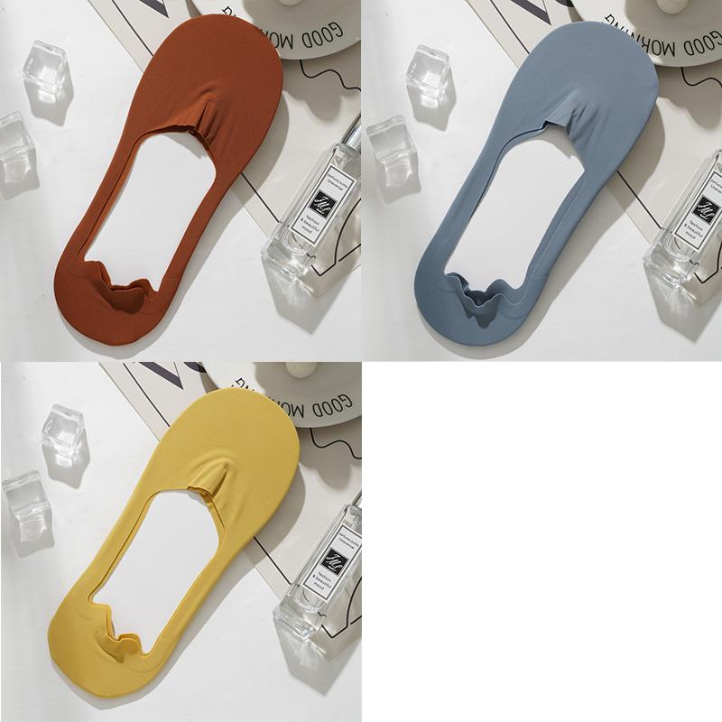 3 Pairs Men's Low Cut No Show Socks Summer Invisible Boat Socks Casual Non-slip Shallow Cozy Cotton Socks