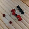 Love Heart Bow Drop Earrings Bowknot Bow Dangle Earrings Sweet Bowknot Ear Pendant  Party
