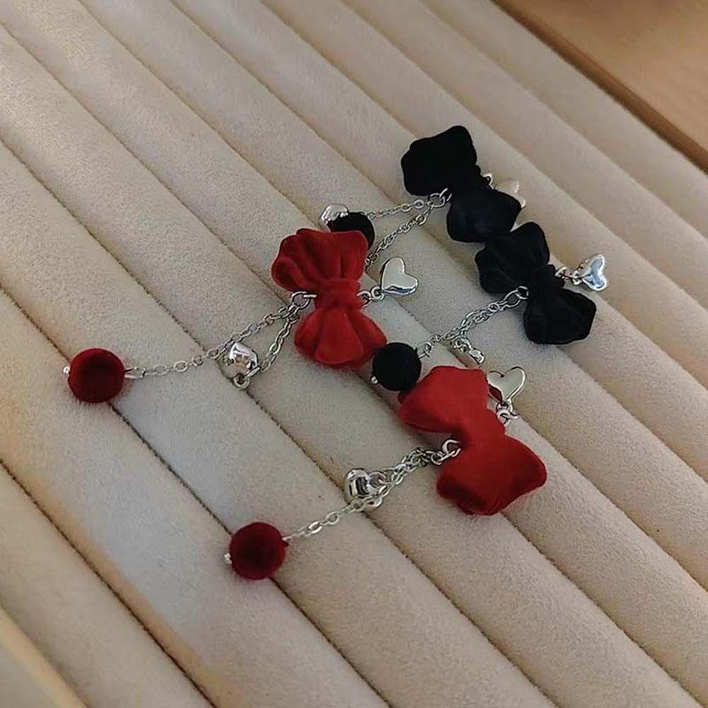 Love Heart Bow Drop Earrings Bowknot Bow Dangle Earrings Sweet Bowknot Ear Pendant  Party