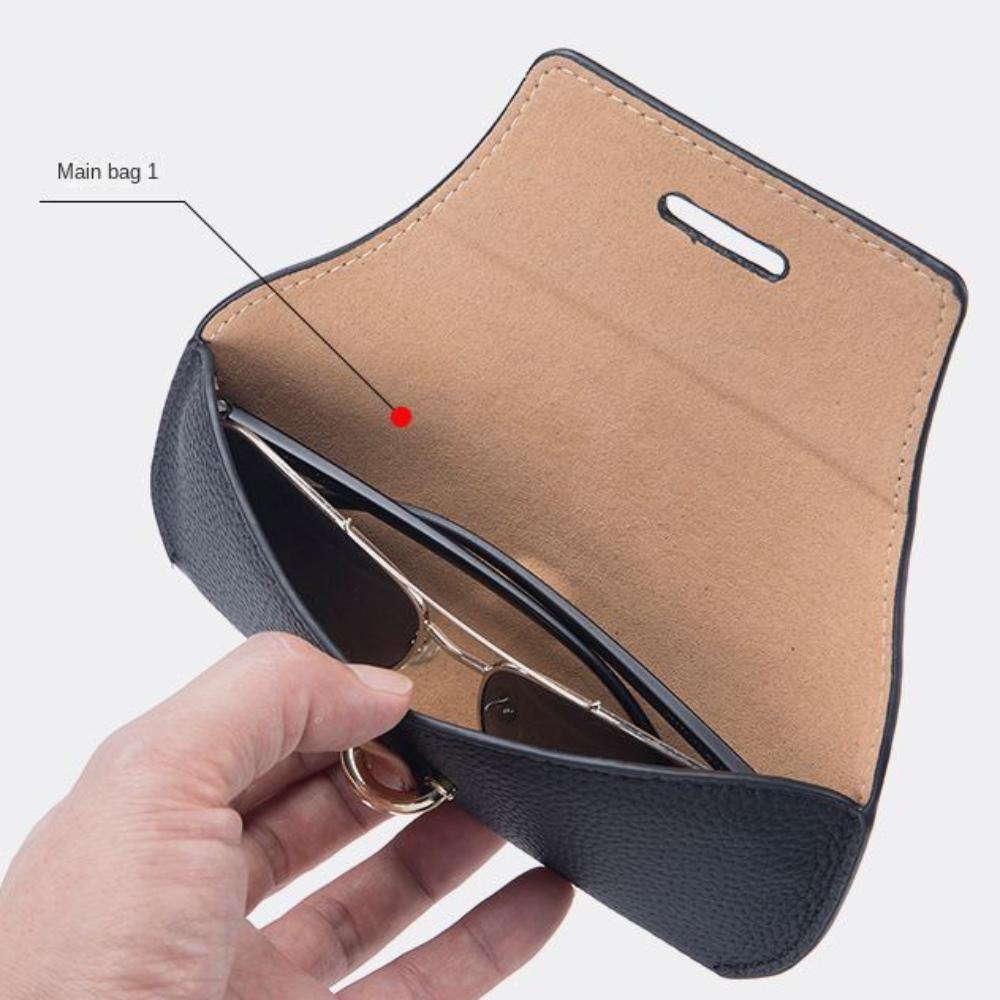 Pu Glasses Storage Bag Ins Sunglasses Pouch Fashion PU Leather Glasses Bag  Outdoor