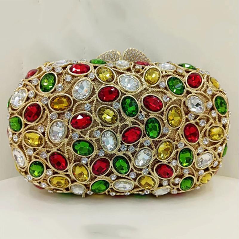 White/Silver Clear Stone Women Bags Crystal Wedding Party Evening Clutches Purses For Women Prom Minaudere Diamond Bridal Clutch