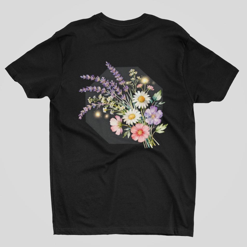 Wildblumenstrauß T-Shirt Botanische Florale Grafik Natur Kunst Tee Unisex