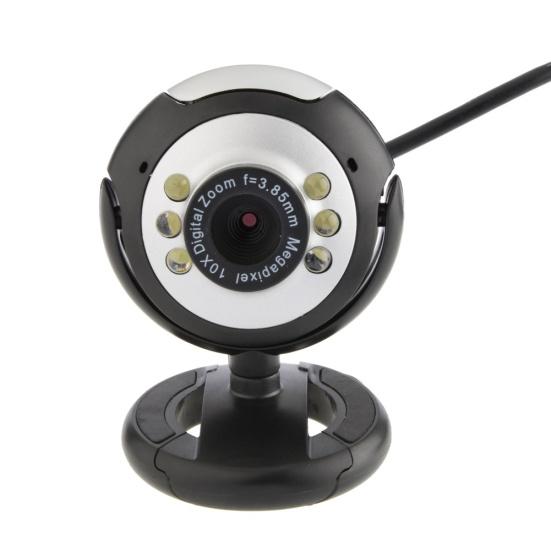 

USB Webcam High 6 LED Night Light Clarity 12.0MP Web Camera Built-in Mic for PC Laptop