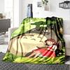 1pc Totoro Friends Flannel Blanket,Ultra Soft Warm Plush Throw for Home Bedroom Bed Sofa Cover Camping Picnic Gift Y7175