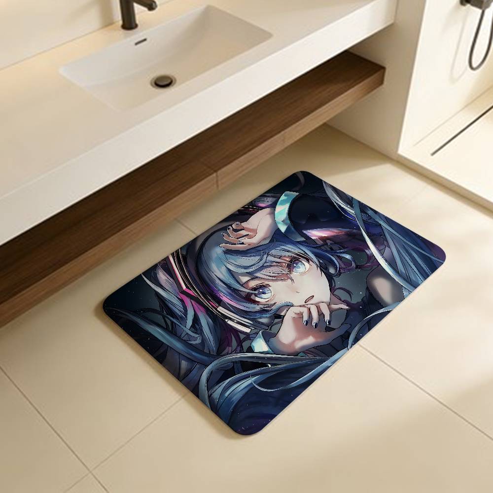 

Popular H-Hatsune Singer M-Miku Cute Room Mats Retro Multiple Choice Living Room Kitchen Rug Non-Slip Welcome Rug 40x60cm