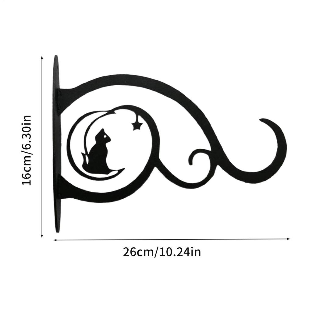 2pcs Metal Wall-Mounted Plant Hanger With Animal & Moon Design Iron Heavy Duty Vintage Wall Bird Feeder Hooks Porch Bracket