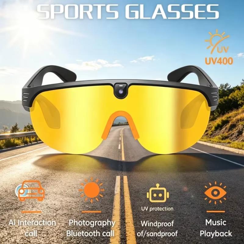 Neue polarisierte KI-Smart-Radsportbrille für Herren, 800W Kamera, Videoaufnahme, Übersetzungs-Sonnenbrille, Bluetooth-Anruf, Musik, Sportbrille, Bildstabilisierung
