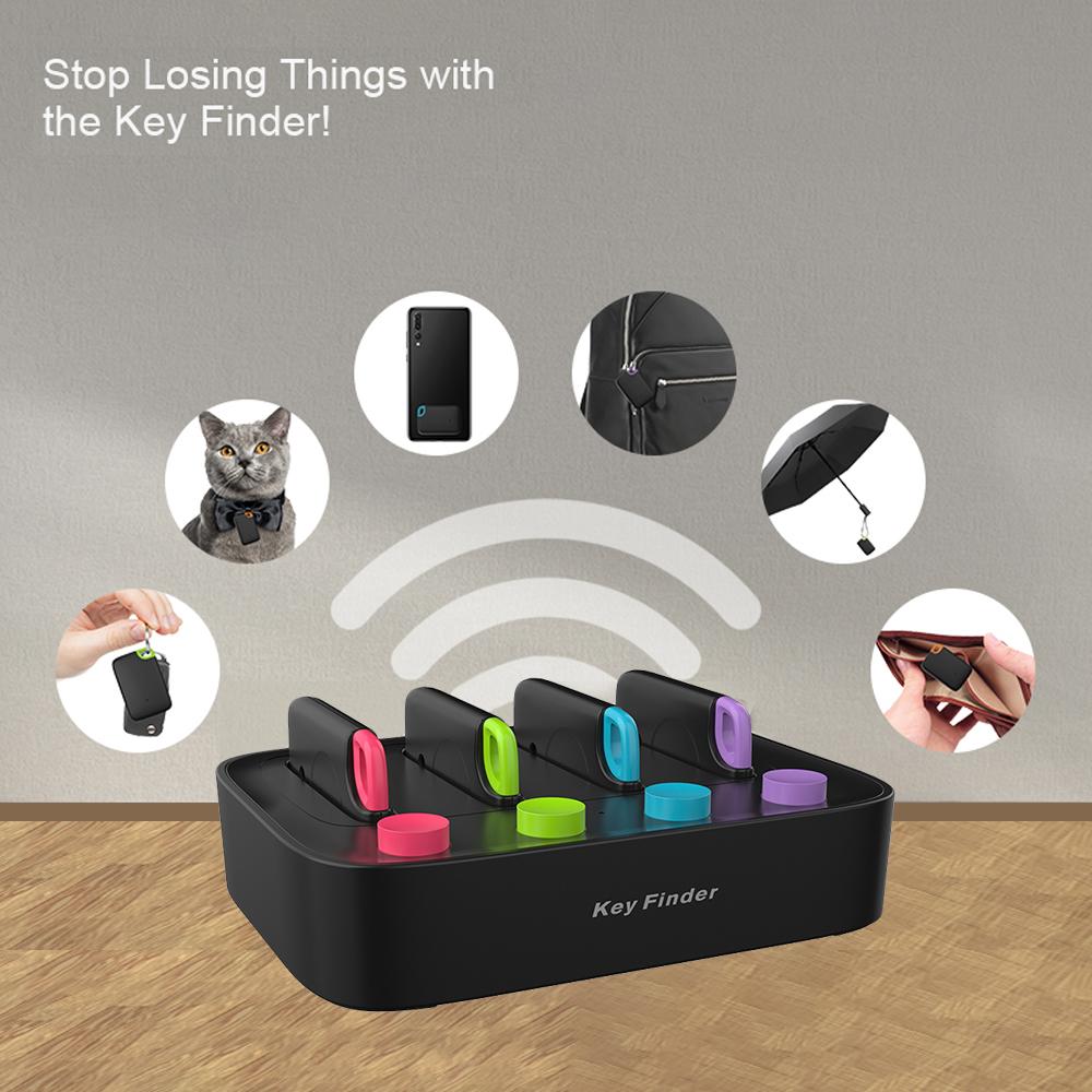 Wireless Key Finder Remote Finder Pet with 100ft Working Range RF Key Locator with 4 Receivers & 1 RF Tansmitter