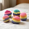 Handwoven Multicolored Juggling Balls Crochet Knitted Yarn Balls Assorted Juggling Bean Bags