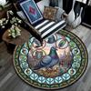 Jungle Parrot Glass Round Area Rug Under Office Chairs Bedroom Living Room Home Decor