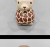 Handmade Solid Wood Carving Ornaments: Lion, Giraffe, Snow Leopard - Desktop Decoration