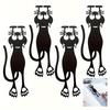 3pcs Acrylic Hollowed-out Bookmarks Creative Hollowed-out Black Kitten Hanging Bookmarks Perfect Gifts for Reading Lovers