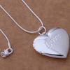 Unisex Silver Plated Heart Locket Photo Pendant Necklace Jewelry Charm Gift