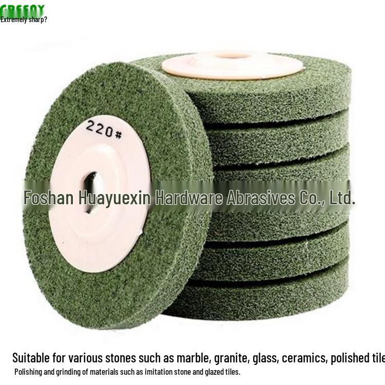 100x16mm Nylon Fiber Wheel for Marble, Granite, Glass Polishing & Grinding - 400 Grit