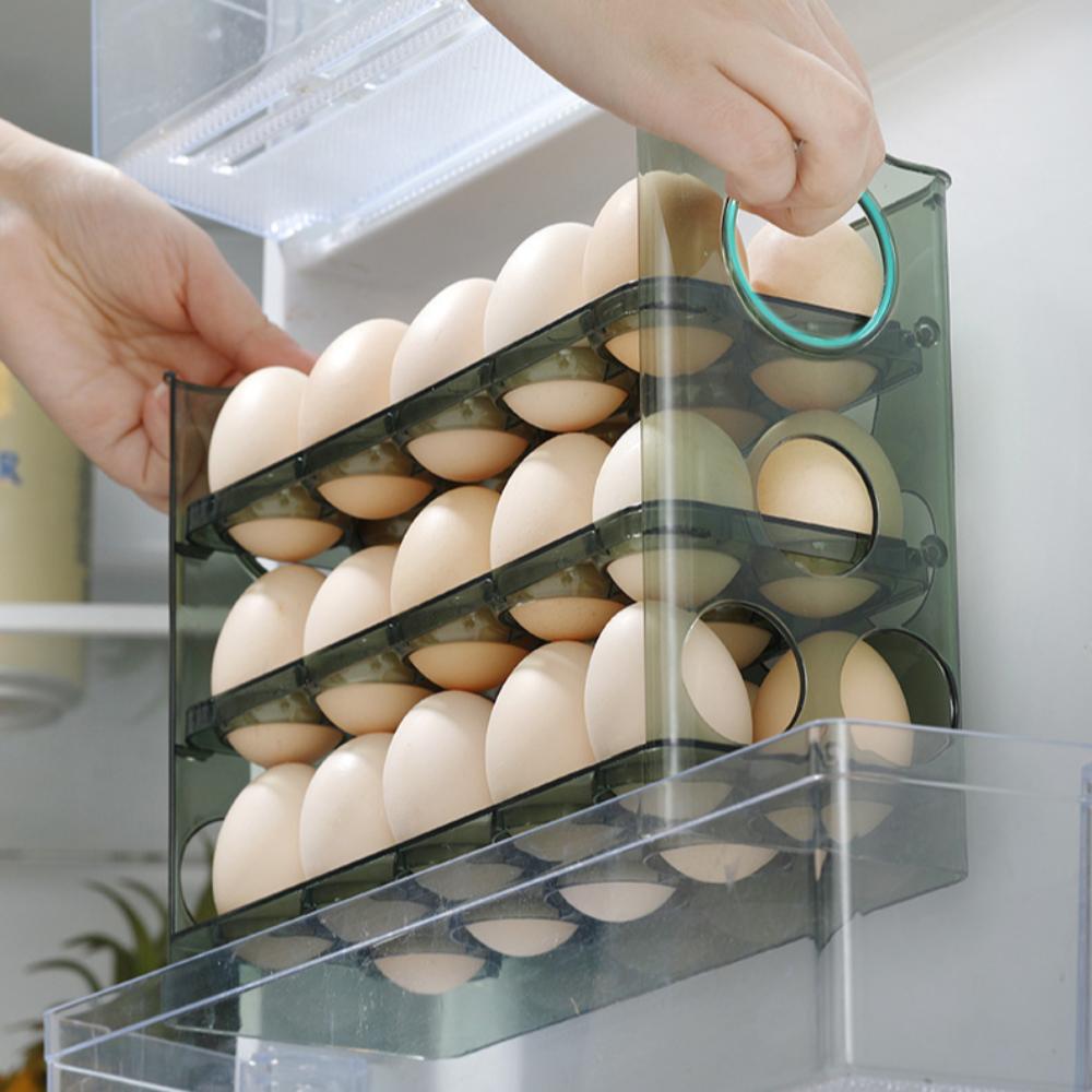 Space Saving Three Layer Egg Rack Large Capacity Egg Holder New Refrigerator Egg Storage Box