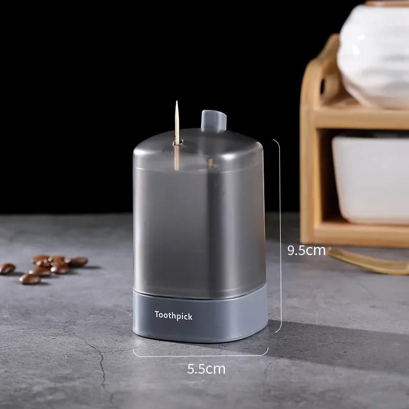 1 Pcs Push Automatic Eject Toothpick Jar Household Portable Toothpick Box Dispenser Holder Toothpick Swab Dispenser Gadget