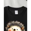 European Sizes Kids Sweatshirts, Girls' Autumn Winter Cute Hedgehog Cartoon Print Long Sleeve Round Neck Sweatshirt, Casual Daily Wear.