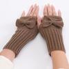 Bow Knitted Gloves Cycling Gloves Half Finger Gloves Fashion Twists Gloves  Autumn