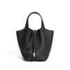 Sac pour femme en cuir véritable Sac panier de légumes Sac à main à la mode, Sac seau motif litchi Sac pour femme