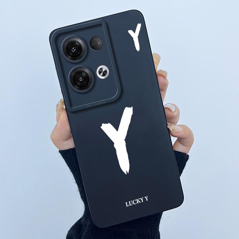 For OPPO Reno 8 Pro 5G Reno8 Reno8 Pro Plus Shockproof Phone Case Lucky Initial Letter Casing Silicone Soft Matte Back Cover