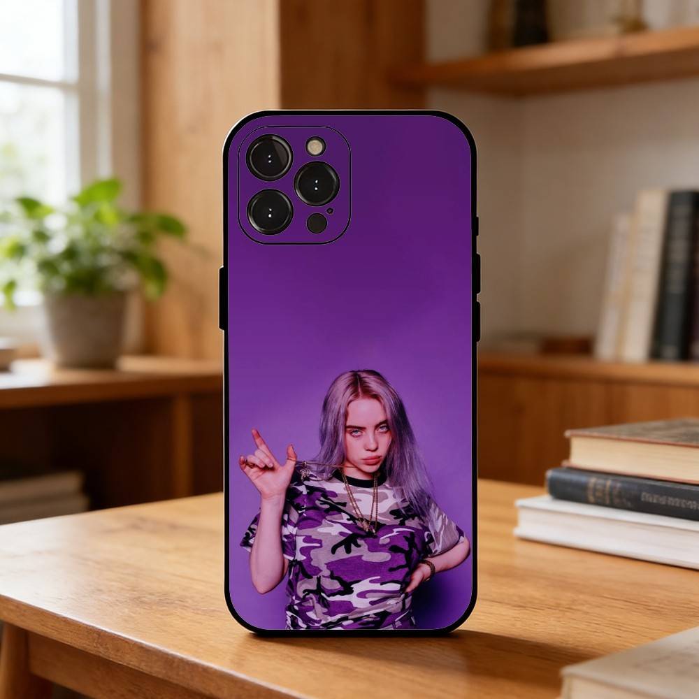 Lovely B-Billie Eilish Singer Phone Case For iPhone17,16,15,14,13,12,Plus,Pro Max, 5G Others Soft Black Cover