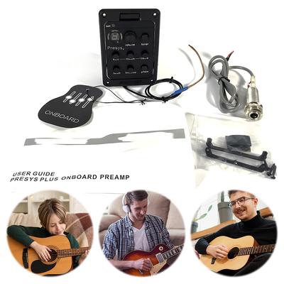 201 Guitar Pickups Acoustic Guitar Preamp 4 Band Acoustic Guitar Pickup Preamp EQ Tuner Onboard Preamps for Fishman Presys+