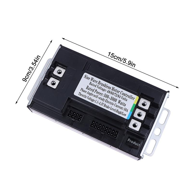 Třírežimový sinusový ovladač 48V 60V 64V 72V 500W 3000W 1500W E-Bike Bezuhlíkový motor DC ovladač 50A Pro E-koloběžku