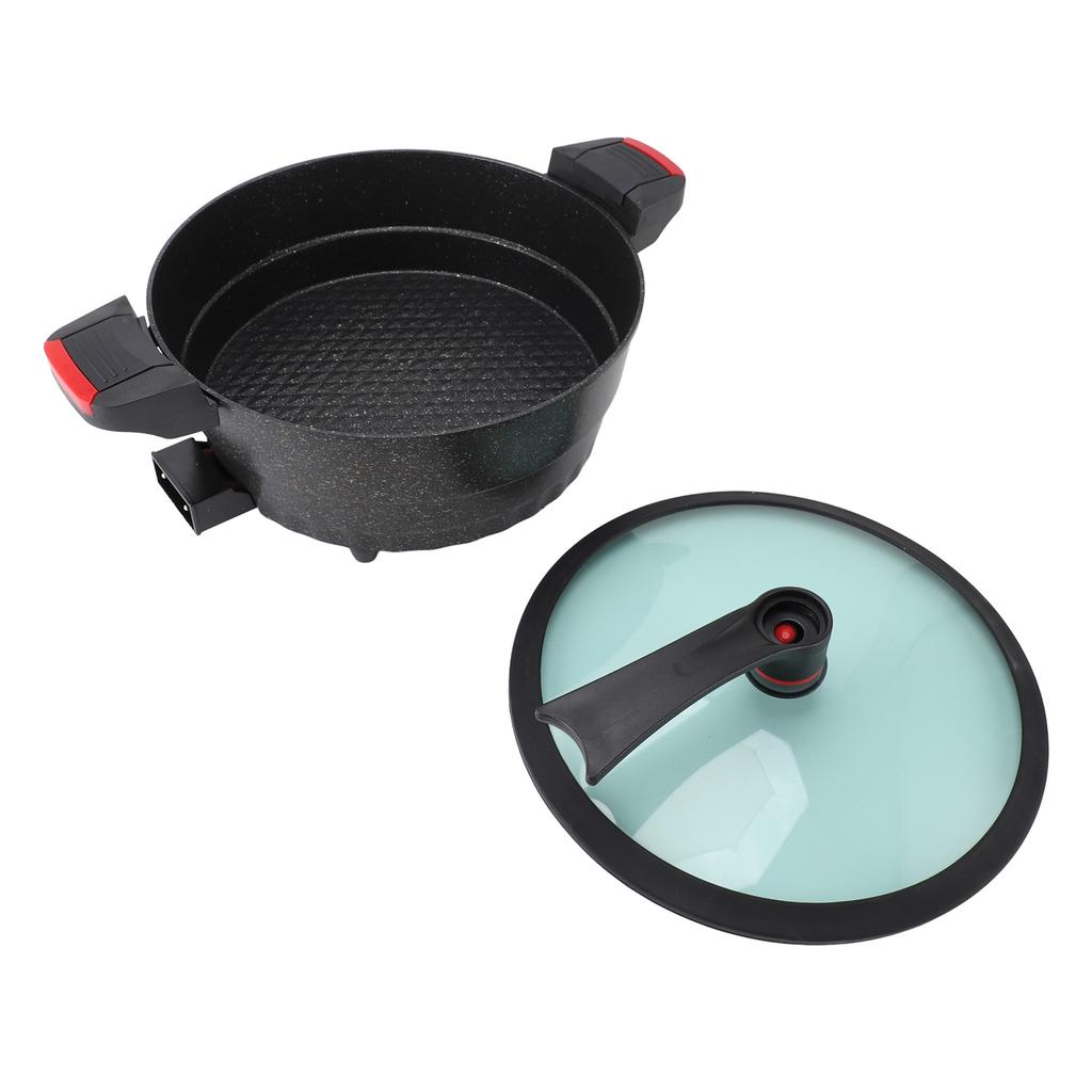 Electric Skillet and Frying Pan 1500W Stainless Steel Nonstick Multifunctional Micro Pressure