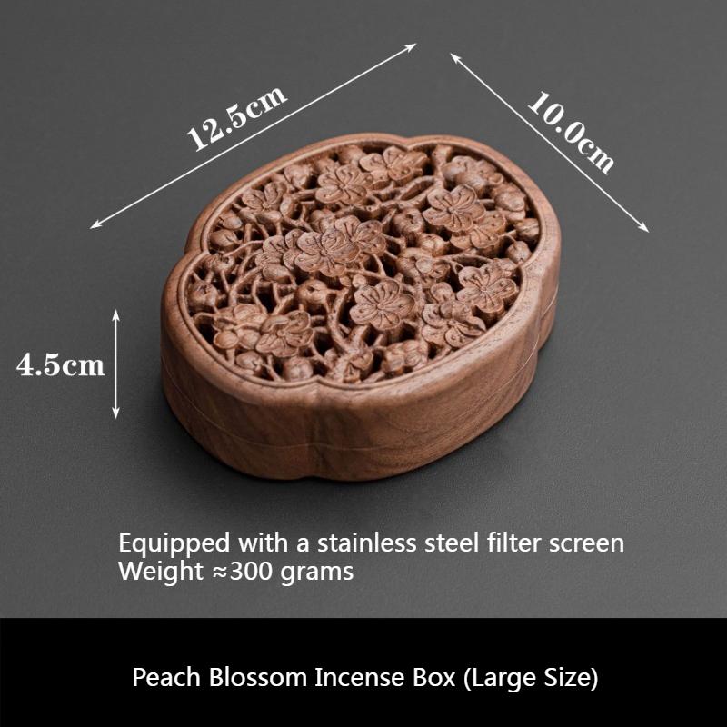 Incense Box/wooden New Chinese Carved Three-dimensional Hollow Pattern Indoor Desktop Placement Decoration Religious Supplies