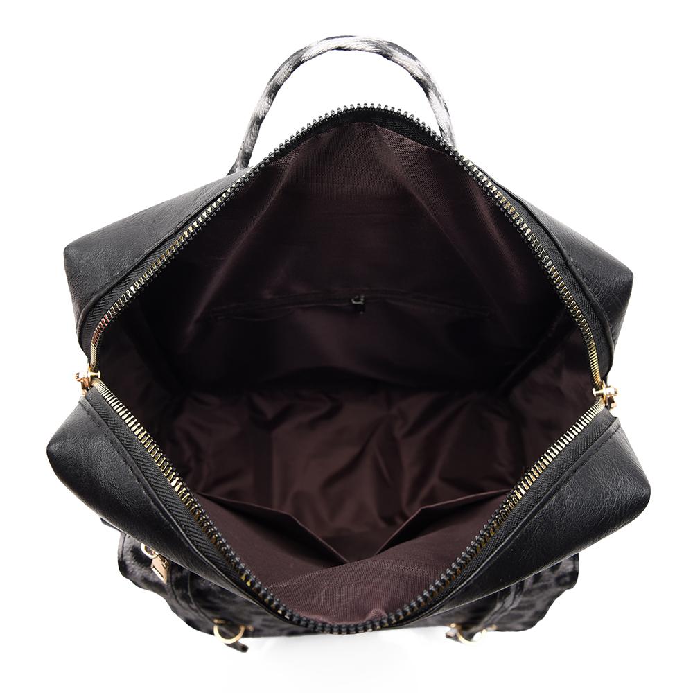 Vintage Rucksack mit Leopardenmuster Damen Schultertasche Studentenrucksack