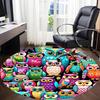 1pc Owl Pattern Office Round Area Rug, Indoor Mat Suitable For Office, Under Office Chairs Bedroom Living Room Home Decor, Room Deco