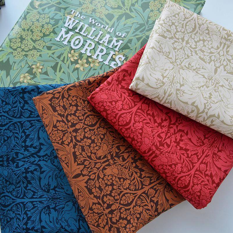 0.5X1.45CM William Morris Stoff Baumwolle Digitaldruck Klassisches Blumenmuster Bedruckt Handgefertigte Bastelbedarf Pro Halben Meter