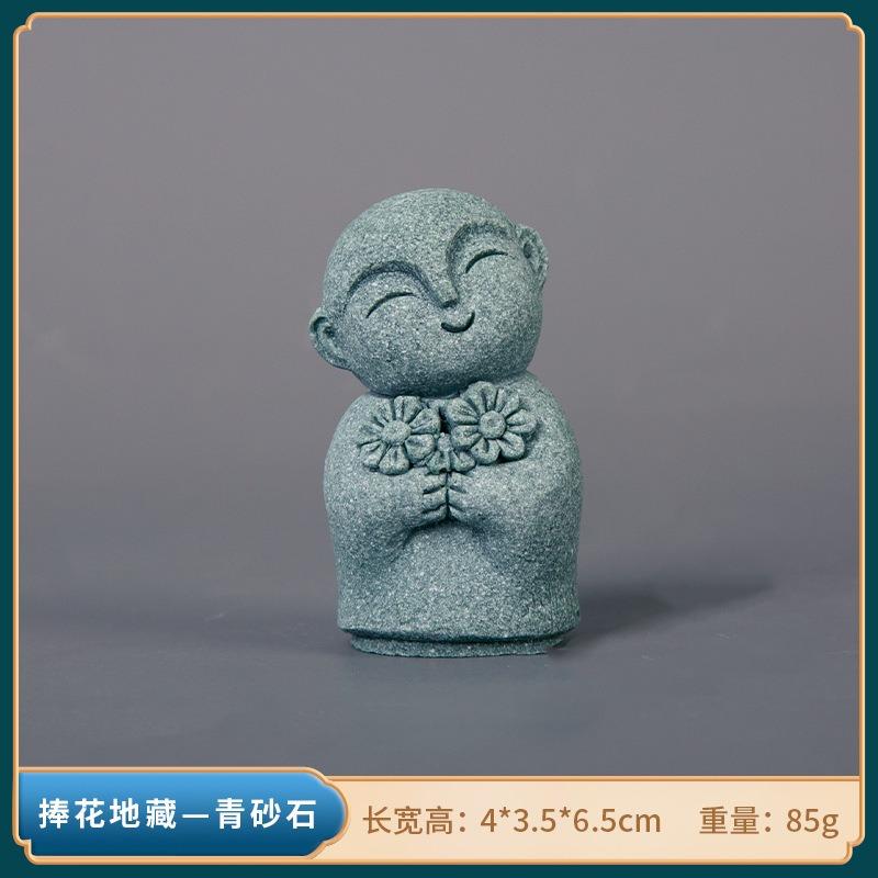 Japonská figurka Buddhy Štěstí Feng Shui Modlící se mnich Socha Miniaturní ozdoba pro akvárium Domácí zahradní dekorace