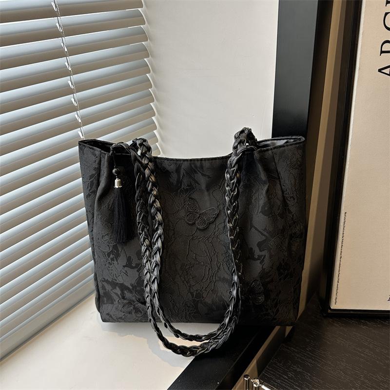 

Летняя красивая повседневная женская сумка большой вместимости на плечо/подмышку, простая и милая женская сумочка чёрный