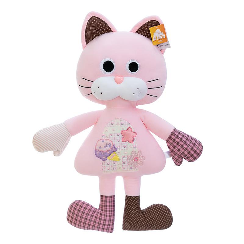 2026 Commoner Cat Doll Cat Plush Toy Cloth Cat Doll Soothing Throw Pillow 65CM buyi cat---taotao