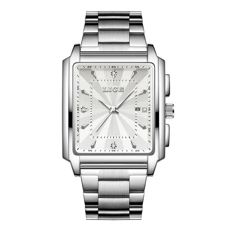 

LIGE Luxury Watches Men Waterproof Luminous Mens Watches Sport Stainless Steel Quartz Wristwatch Man Business Clock Reloj Hombre серебряный