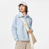 Li-Ning Solid Color Half-Zip Polo Long Sleeve Sweatshirt Women Sweatshirt Cloud-Blue AWDU982-2
